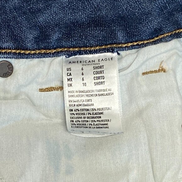 High Rise Slim Flared Kick Faded Denim Jeans American Eagle Next Level Stretch - Picture 14 of 15